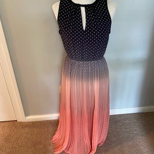 Madison Jules Ombré Polka Dot Floor Length Dress